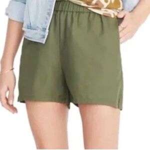 Madewell Olive Green Pull On Elastic Waist Twill Shorts Size XXL